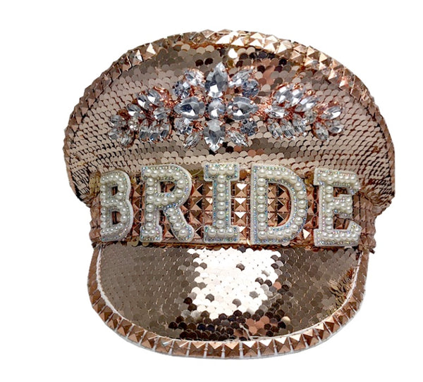 BRIDE TO BE ROSE GOLD DELUXE SEQUIN CAP